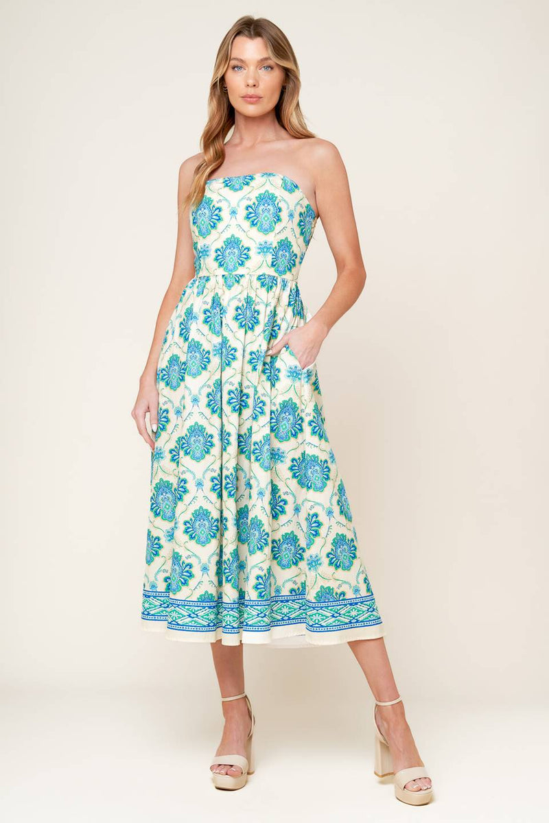 THRIVING POISE gewebt MIDI Kleid