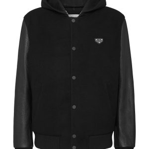 Bomberjacke Leder Ärmel Iconic Plein