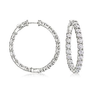 Ross-Simons Lab-Grown Diamant Innen-Außen Creole Ohrringe in 14kt Weißgold