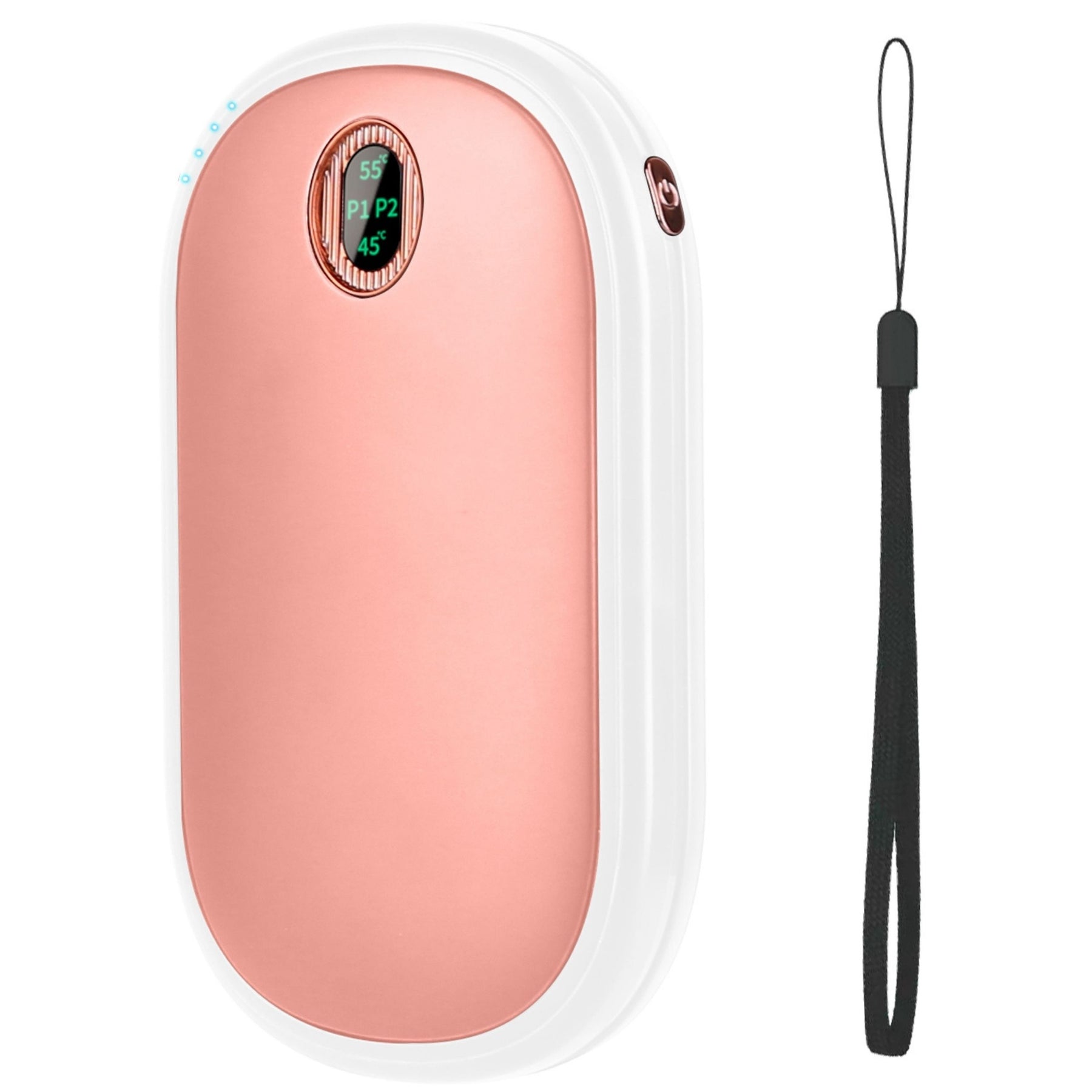 Taschenwärmer Power Bank, wiederaufladbare Handheizung mit Digitalanzeige, 2 Heizstufen, doppelseitige Heizung