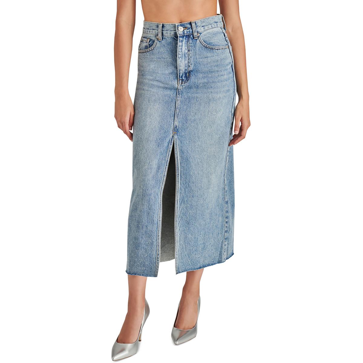 Midirock Avani hoher Bund aus Denim