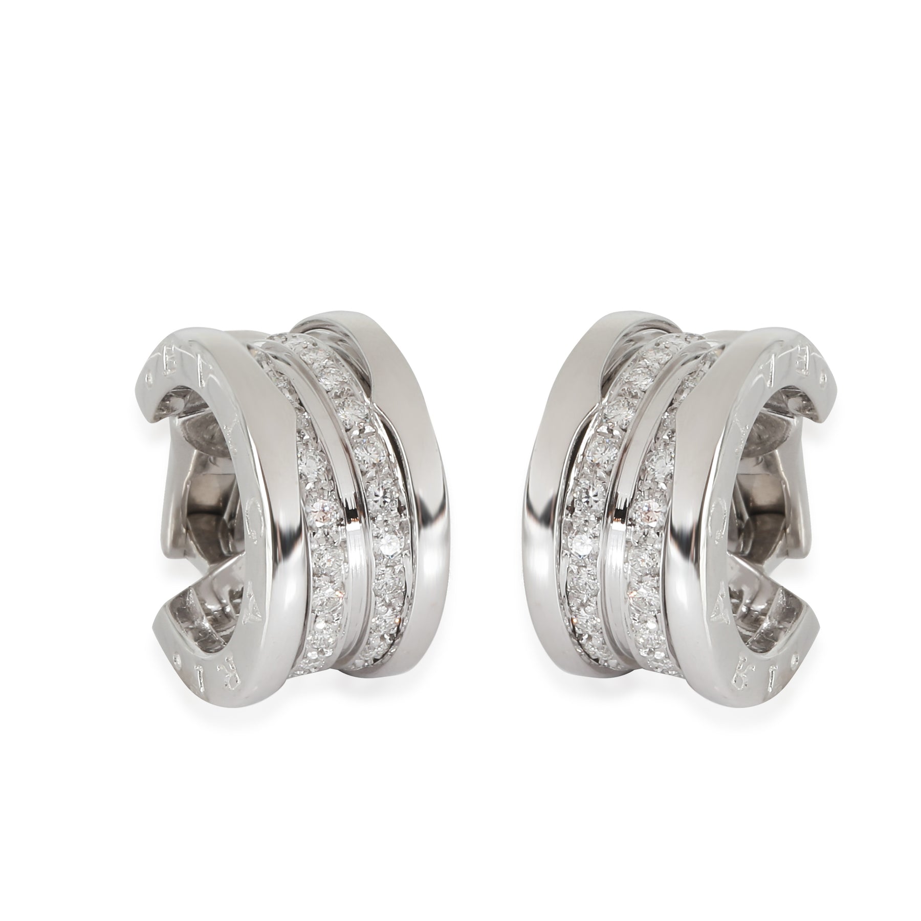 BVLGARI B zero1 Creole Ohrring aus 18 Karat Weißgold 1.08 CTW