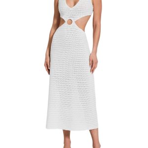 Sonya Crochet Cutout Kleid in aus weiß 7748960845884