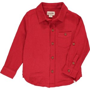 Jungen Händler Knopf unten Hemd in rot