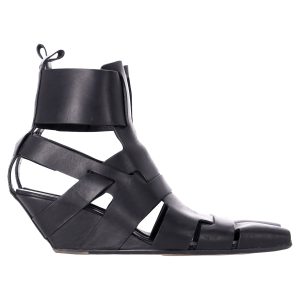 Rick Owens Lazarus Gladiator Sandalen aus schwarzem Leder 7748933615676