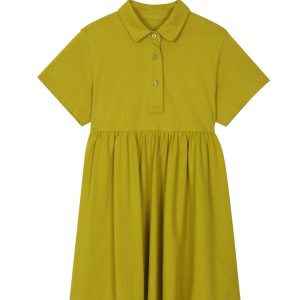 Kinder Polo Kleid in Limette