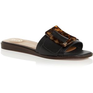 Inez Buckle Square Toe Slide Sandalen