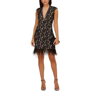 Plunging Above Knee Sheath Kleid