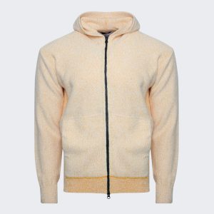 Kapuzenstrick Strickjacke gelb