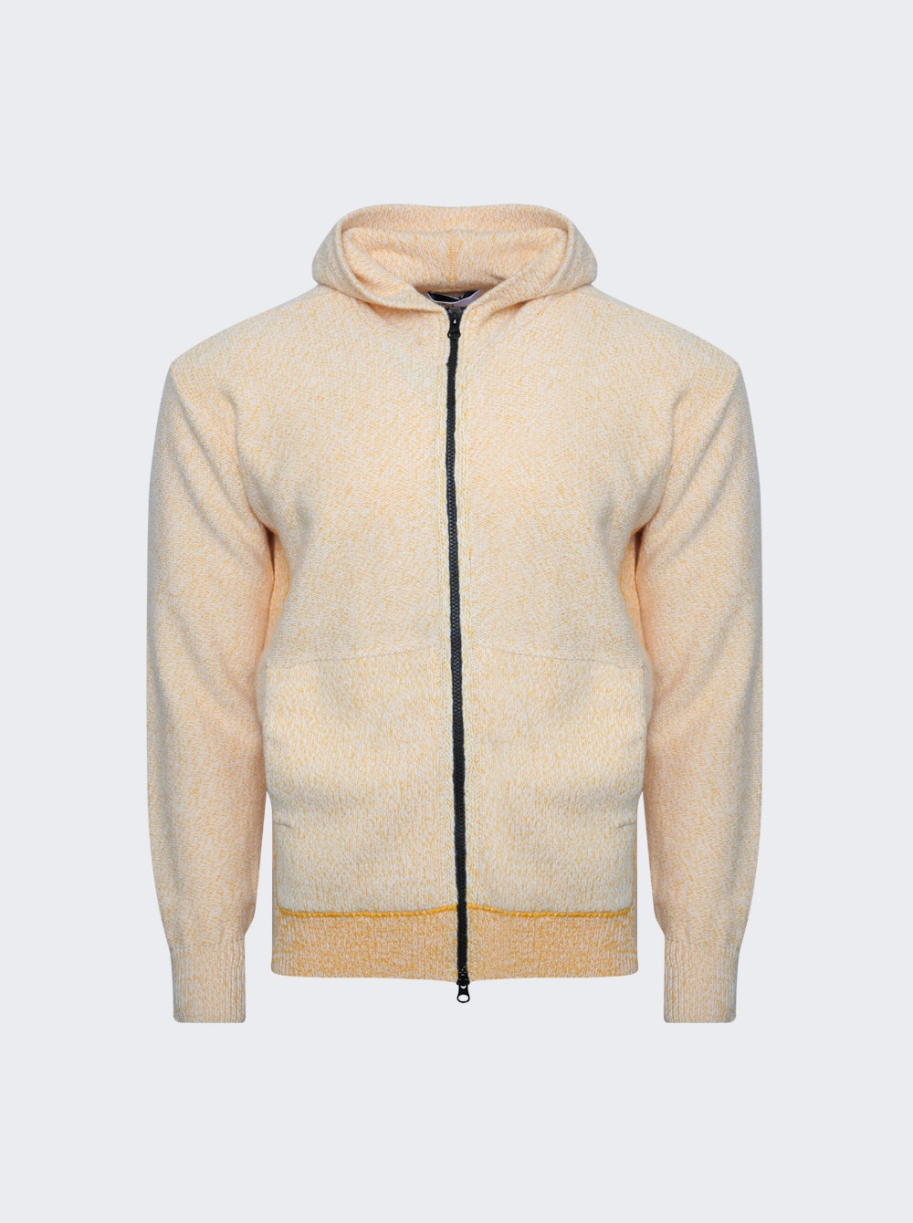 Strickjacke mit Kapuze Gelb