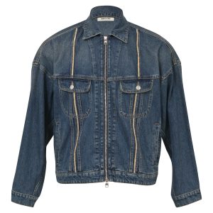 Alexander McQueen Jeansjacke mit Reißverschluss in Blau Denim