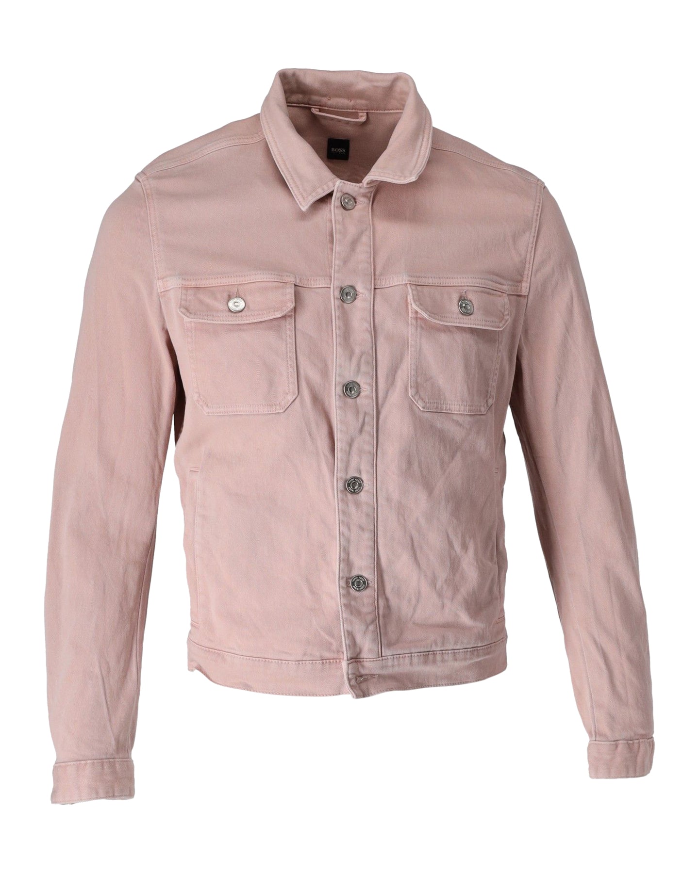 Hugo Boss Jeansjacke mit Knöpfen aus rosa Baumwolle