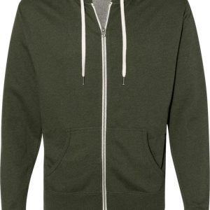 Independent Trading Co. Heathered French Terry Full-Zip Kapuzen-Sweatshirt 7824339664956