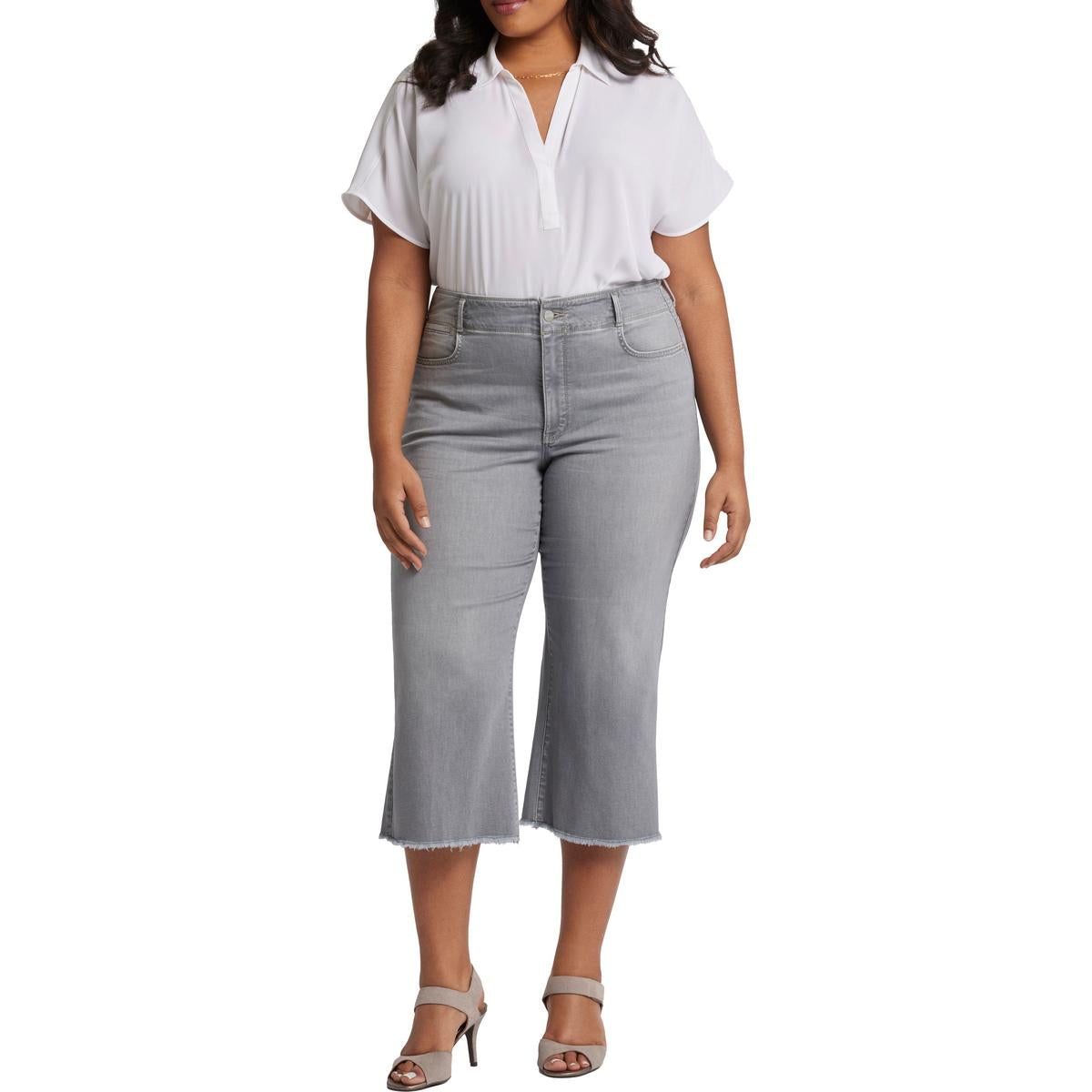 Plus Brigitte Jeans mit hohem Stehkragen
