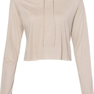 BELLA + CANVAS Damen Triblend Crop Langarm-Kapuzenpullover