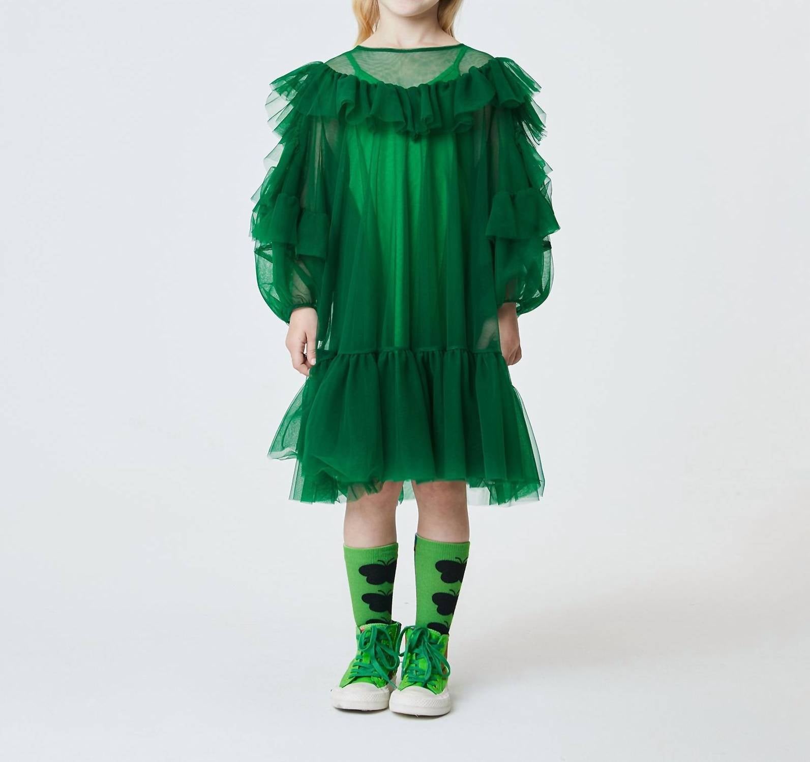 Kinder Phantasie Tüll Kleid in grün