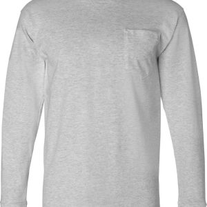 Bayside USA-Made Langarm-T-Shirt mit Tasche 7824353656892