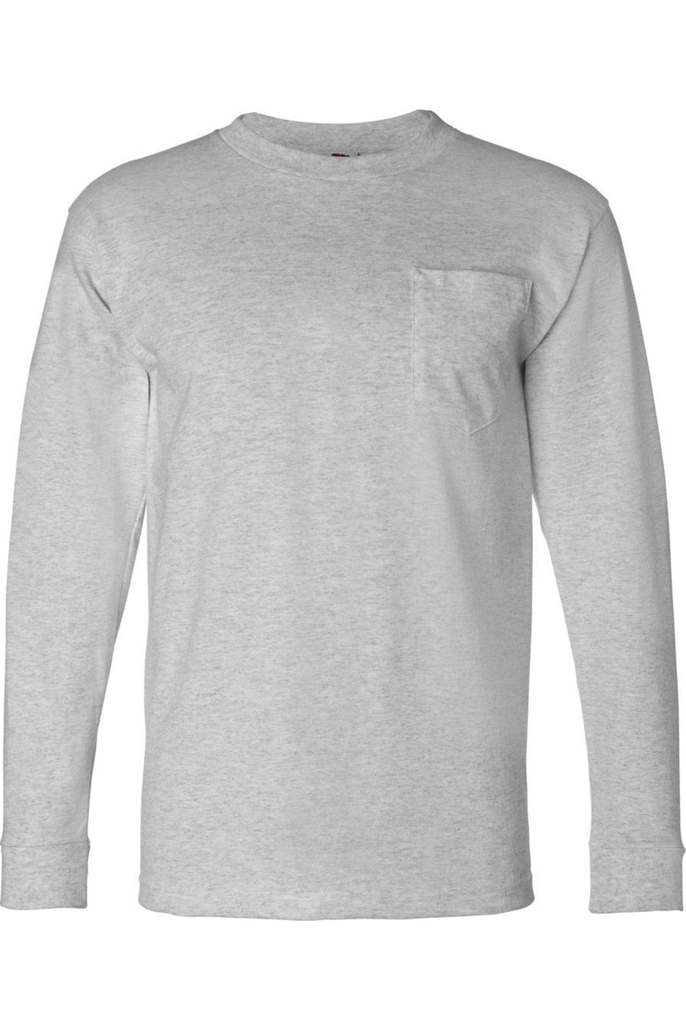 Bayside USA-Made Langarm-T-Shirt mit Tasche