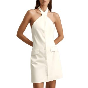 Haven Halter faux Taschen Schicht Kleid