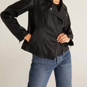 Trina Moto Jacke in Schwarz