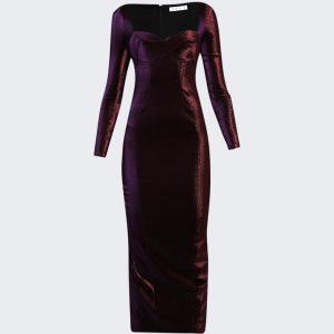 Rope Cup langarm Midikleid