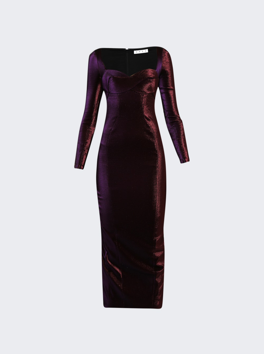 Rope Cup Midi Kleid mit langen Ärmeln
