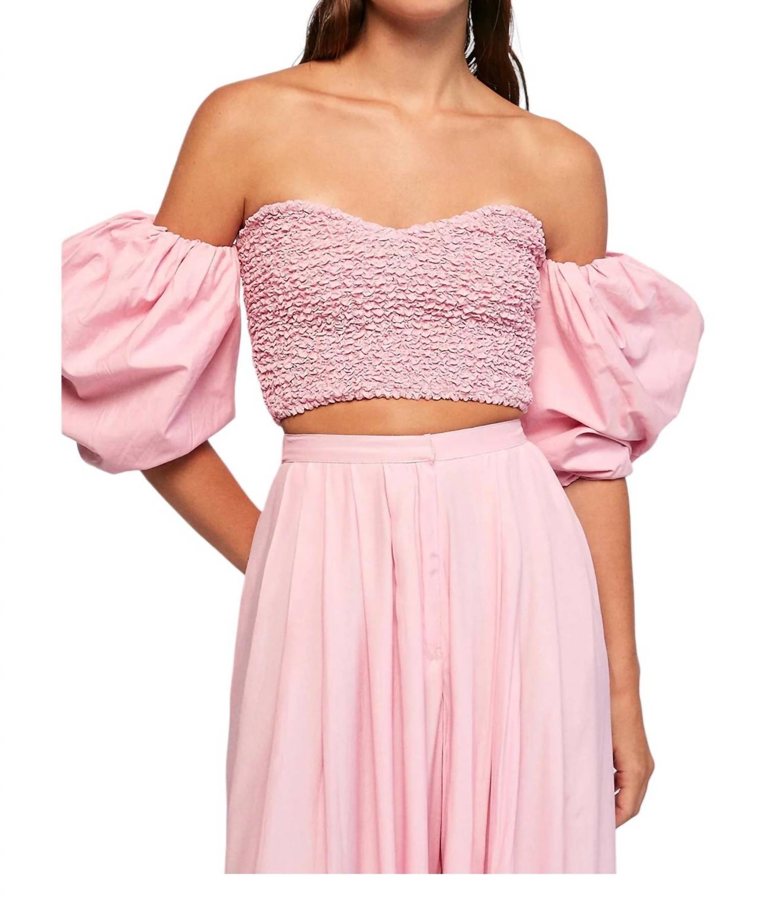 Puff Crop Top in Schwarz