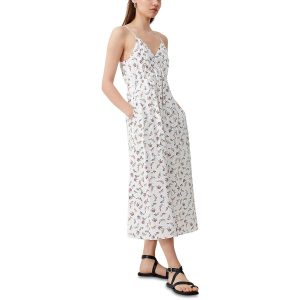 Floriana Faron Blumendruck Midi Sonnenkleid