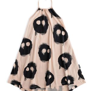 Mädchen schmelzende Masken Kragen Kleid in Creme