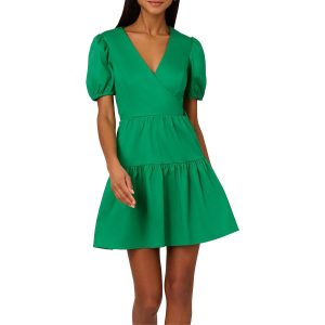 Kleid in Wickeloptik mit Rüschen