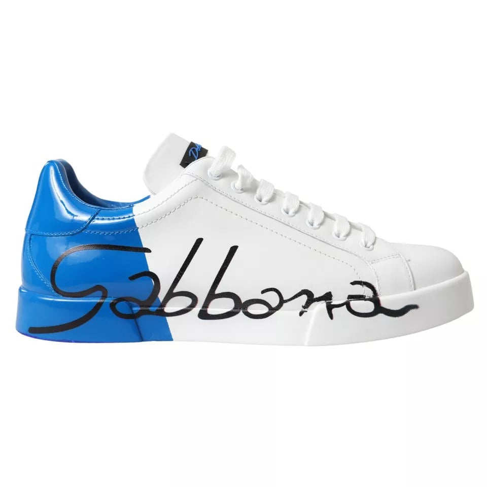 Dolce & Gabbana Leder-Logo-Low-Top-Sneaker Herrenschuhe (Gebraucht)