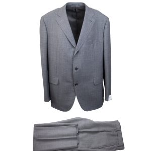 Einreihiger Blazer aus grauer und schwarzer Wolle