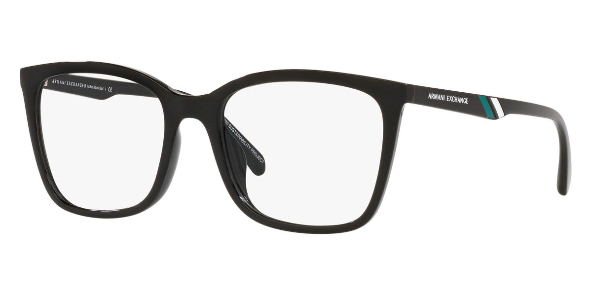 Armani Exchange Damen 54mm glänzende schwarze Optik