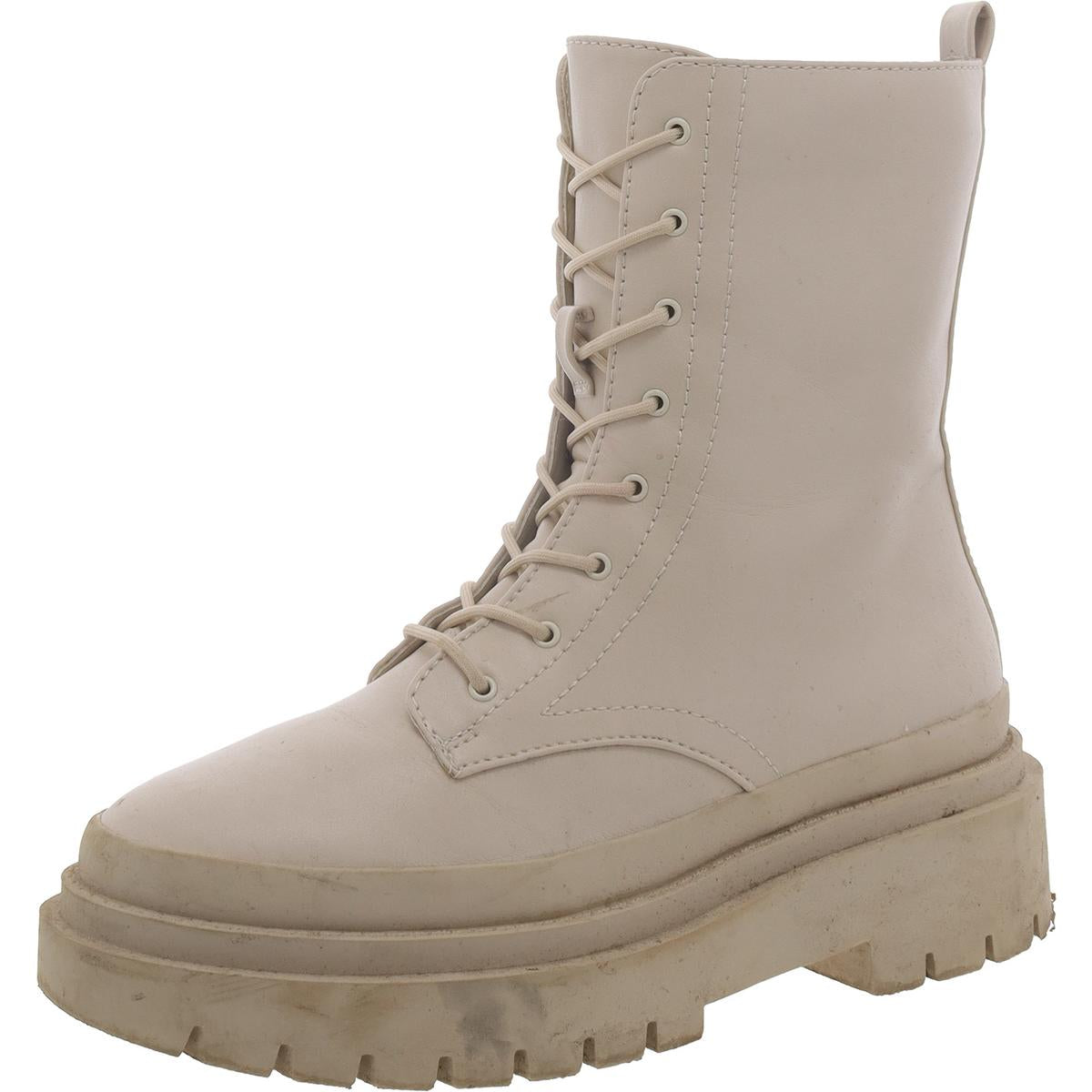 Mansel Kunstleder geschmeichelte Sohle Combat & Schnürstiefel