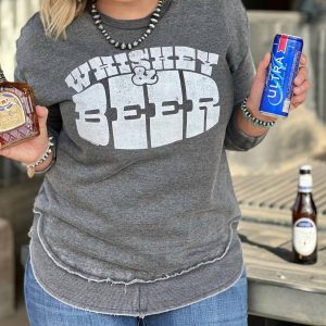 Bier und Whiskey Sweatshirt in Grau