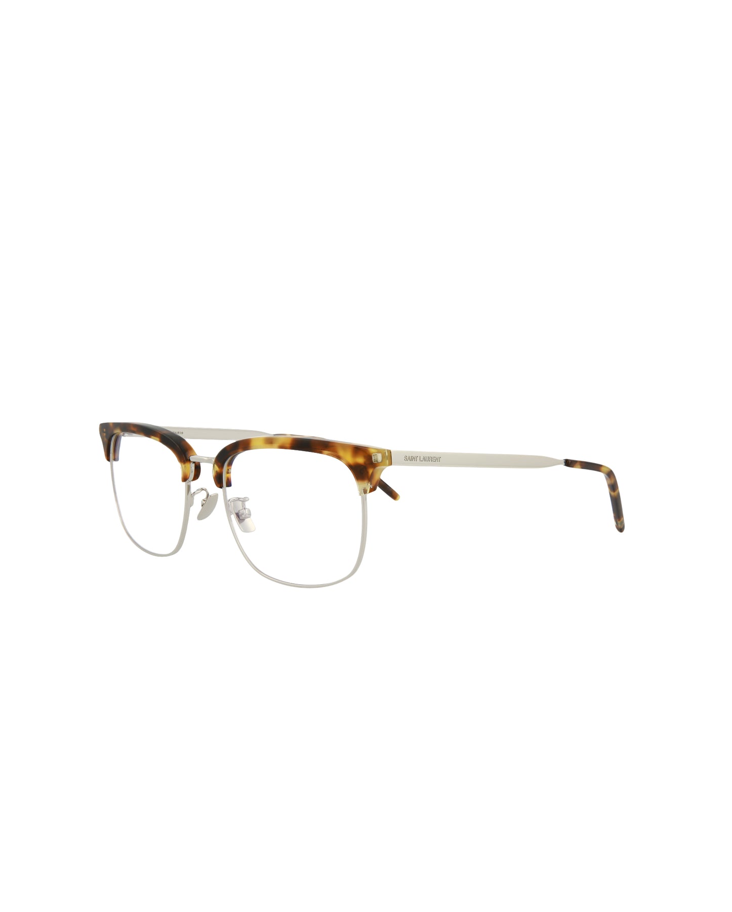 Saint Laurent Herren 55mm Havana Silber Optik