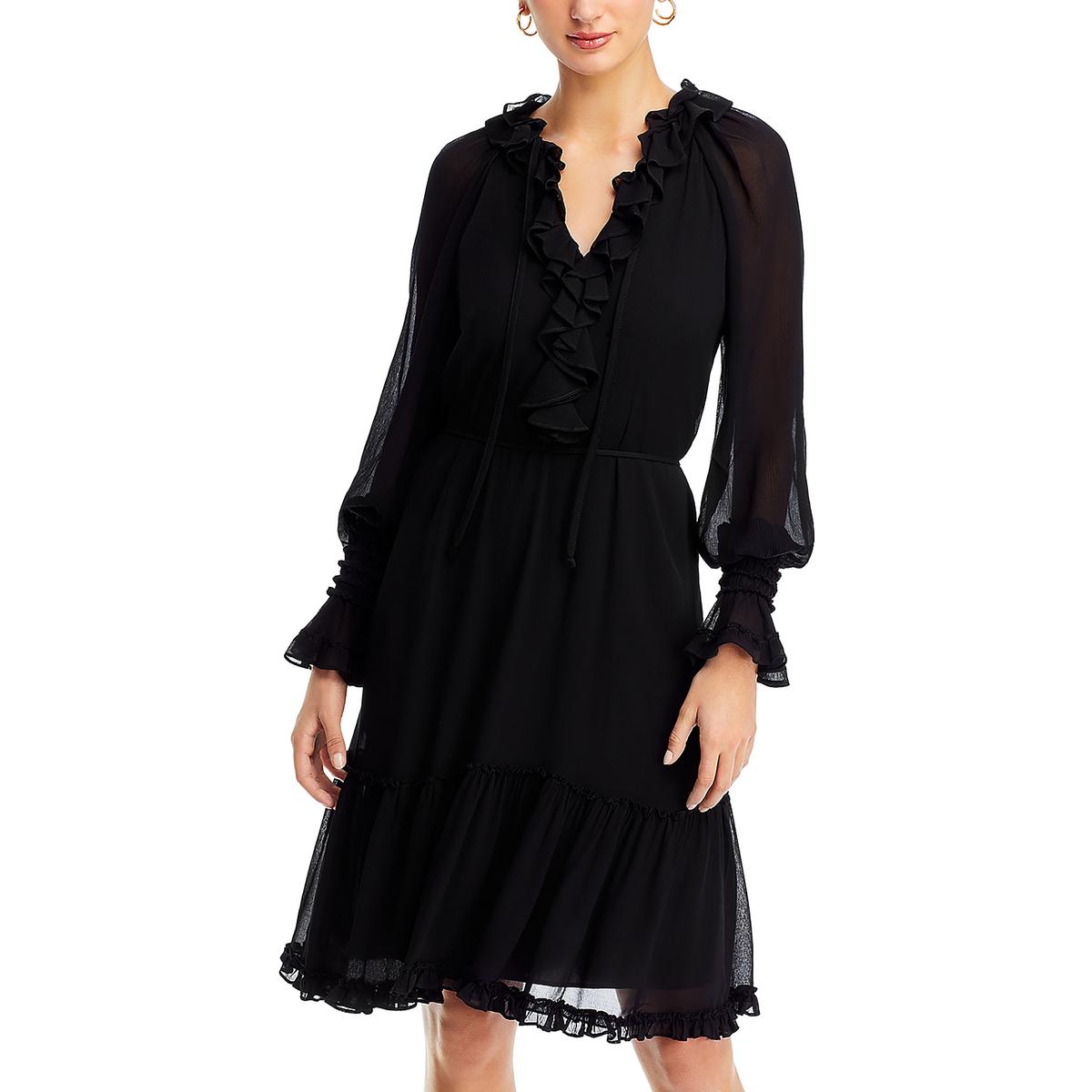 Collin Rüschen über Knie Minikleid