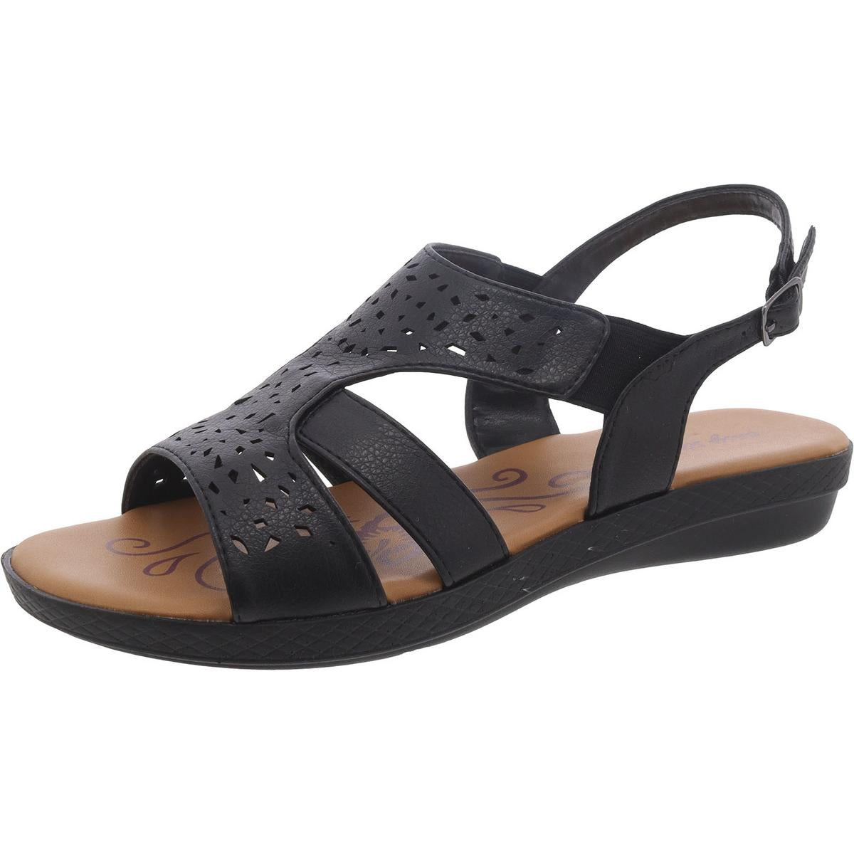 Bolt Open-Toe gepolsterte Innensohle Slingback Sandalen