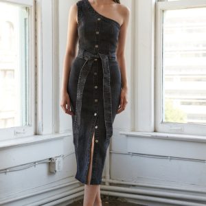 SOMEWHERE UP ABOVE Denim Midikleid