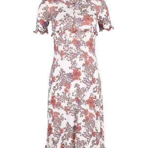 See by Chloé Kleid See by Crepe Midikleid aus Polyester mit Blumendruck