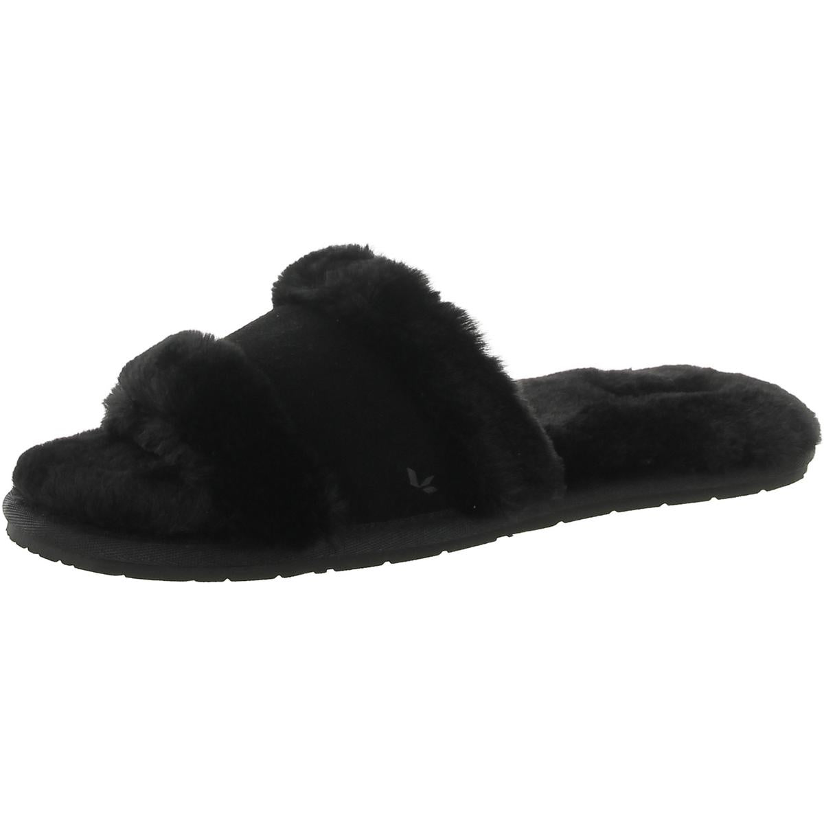 Milo Peep Wildleder Kunstpelz Slide Hausschuhe