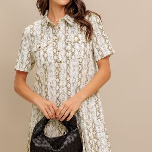 CHIC PYTHON gewebtes Minikleid