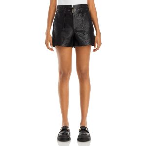 Kunstleder hoher Bund Freizeitshorts