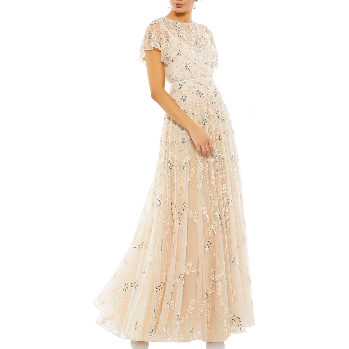 Verzierte Perlen Abendkleid