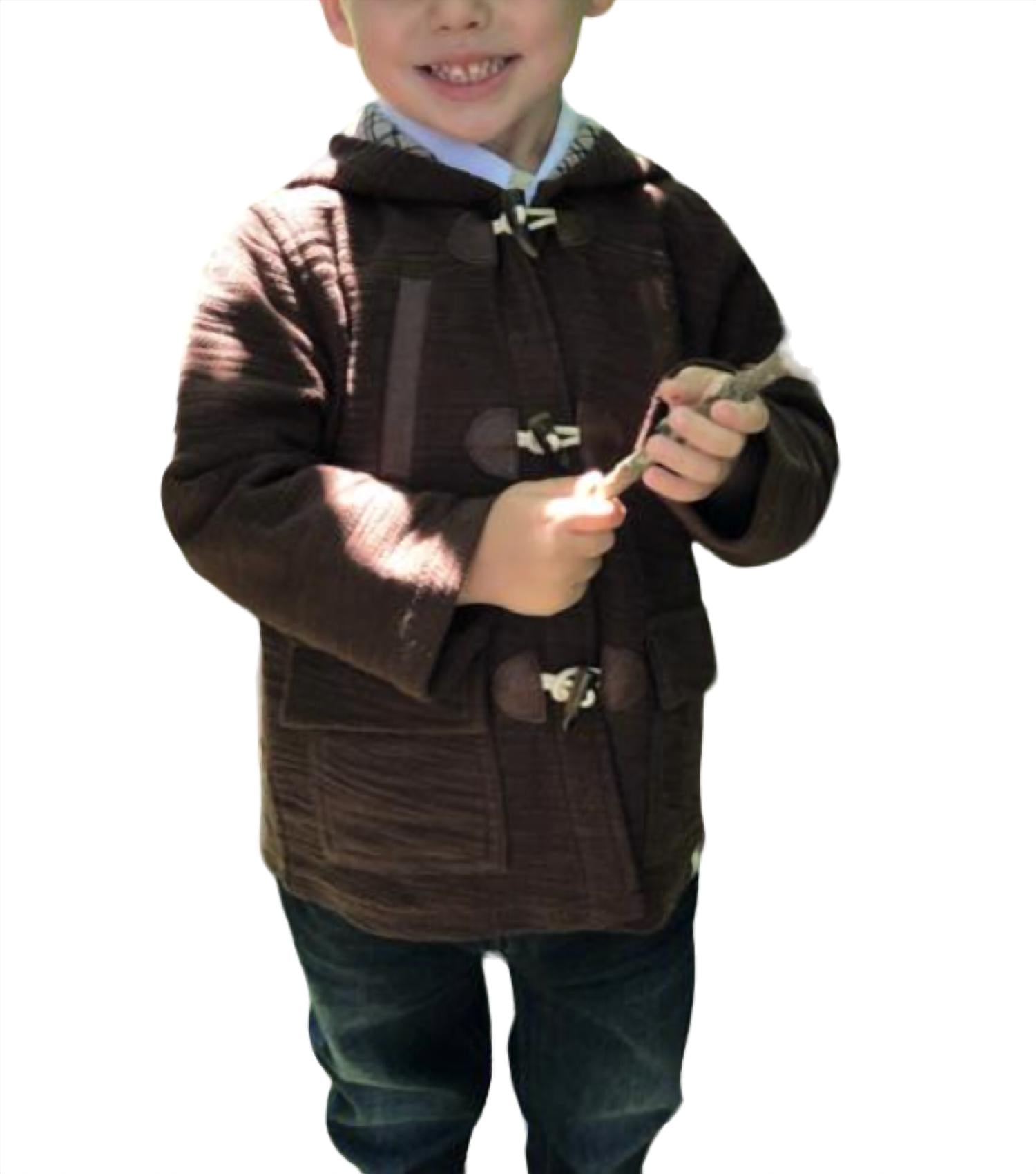 Jungen Duffle Jacke in Braun