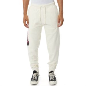 Herren authentische Maggotty Jogginghosen in Creme/blau-schwarz/rosa