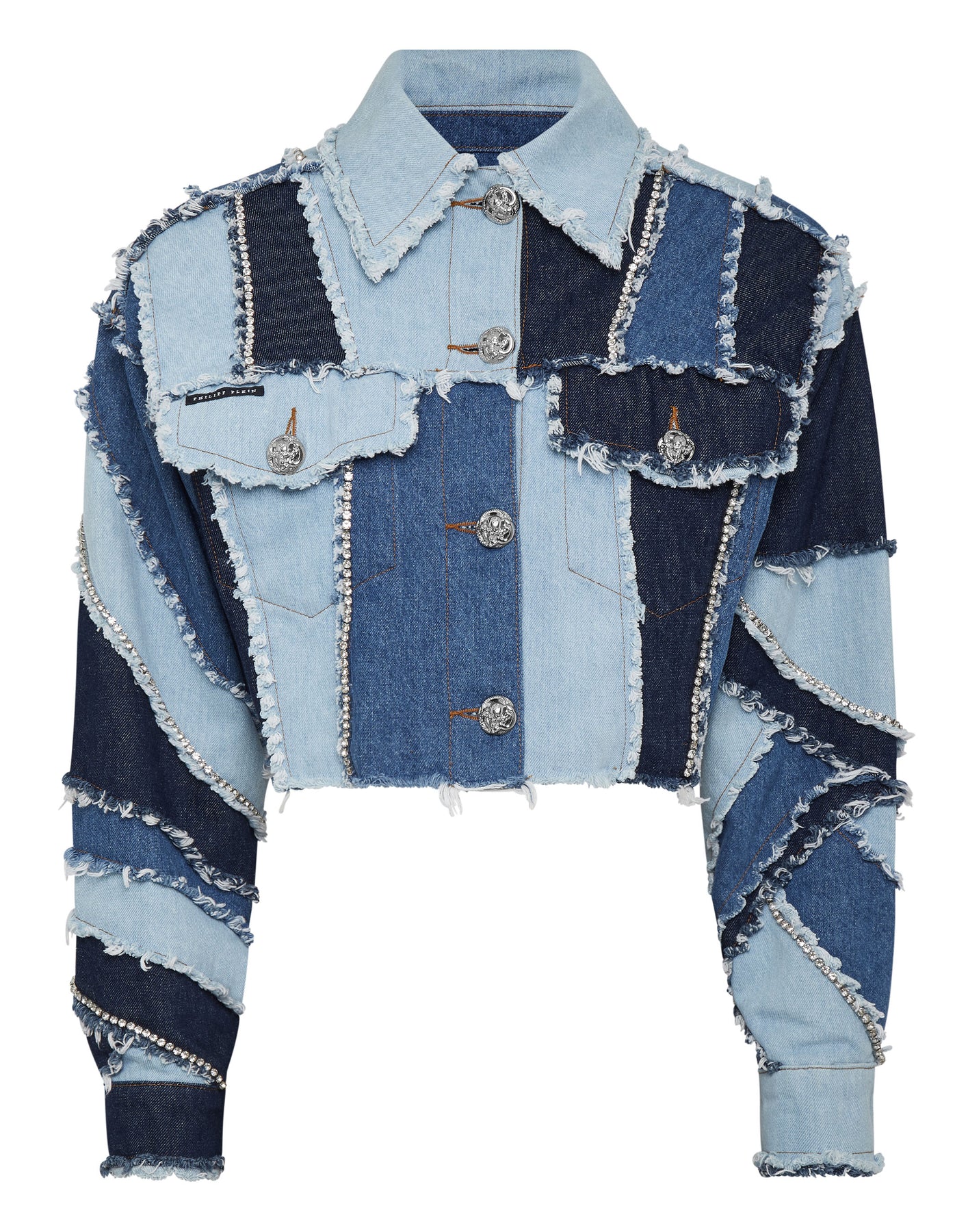 Denim verkürzt Jacke Patchwork