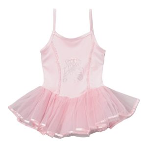 Mädchen rosa Ballett Slipper applique Rocked Tanzleotard 12M-10