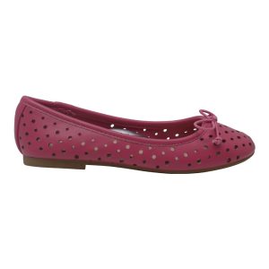 Mädchen fuchsia perforierte Schleifendetail Ballett trendige Wohnungen 11-4 Kinder