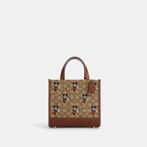 Coach Outlet Disney X Coach Dempsey Tote 22 in Signatur Jacquard mit Mickey Mausdruck